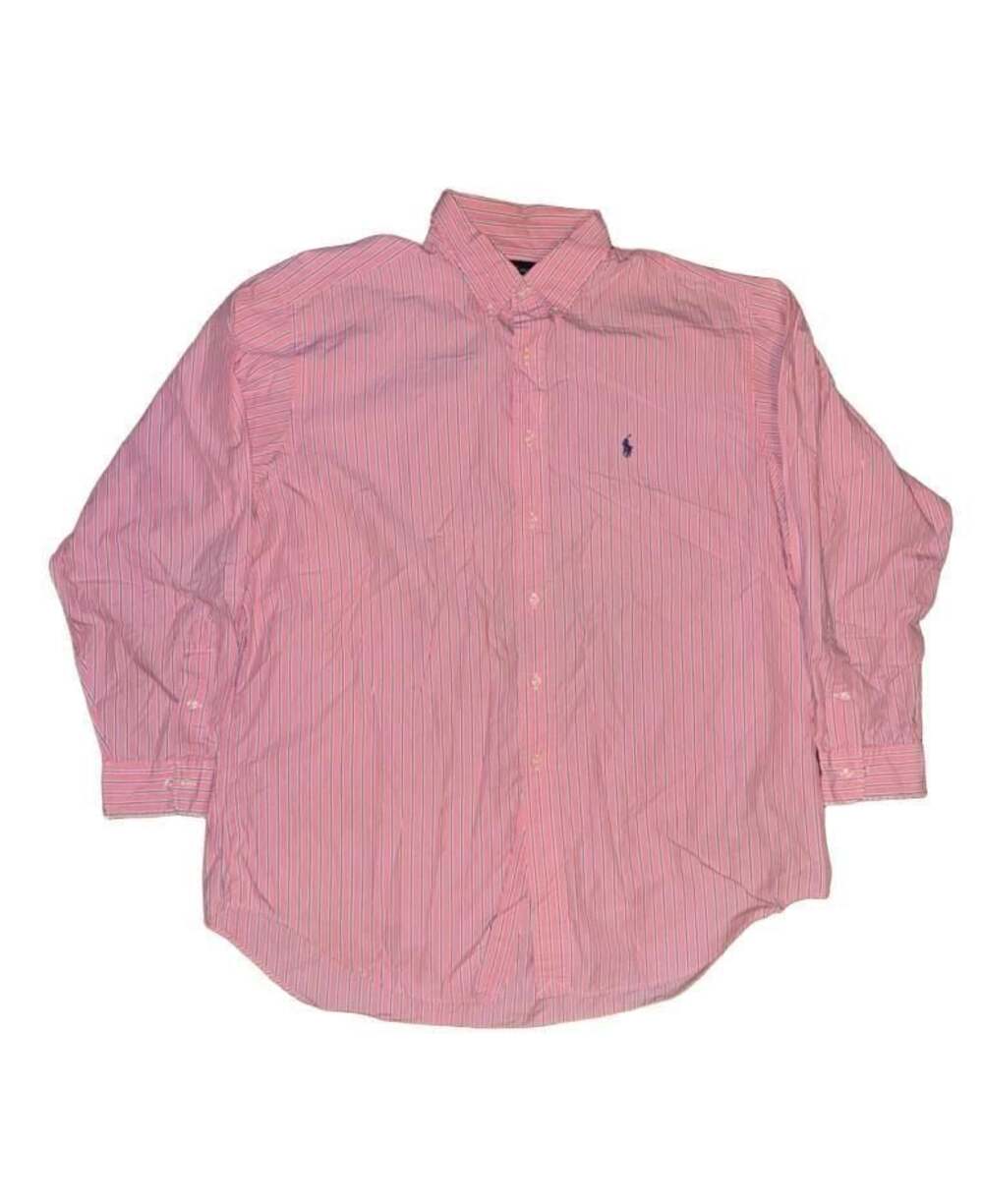 Ralph Lauren Yarmouth 100% Cotton Pink Striped Button Down Shirt
